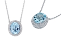 Macy's Blue Topaz (5-1/2 ct. t.w.) & White Topaz (1 ct. t.w.) 17" Pendant Necklace in Sterling Silver